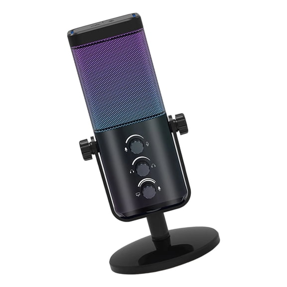 Led Gaming Condenser Mic with Metal Housing & Volume Control, 3.5mm Port for Streaming (119)