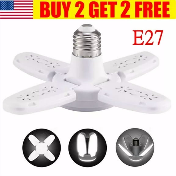 Led Garage Light Bulb 28W Super Bright Ceiling Fixture Lights Workshop Lamp E27