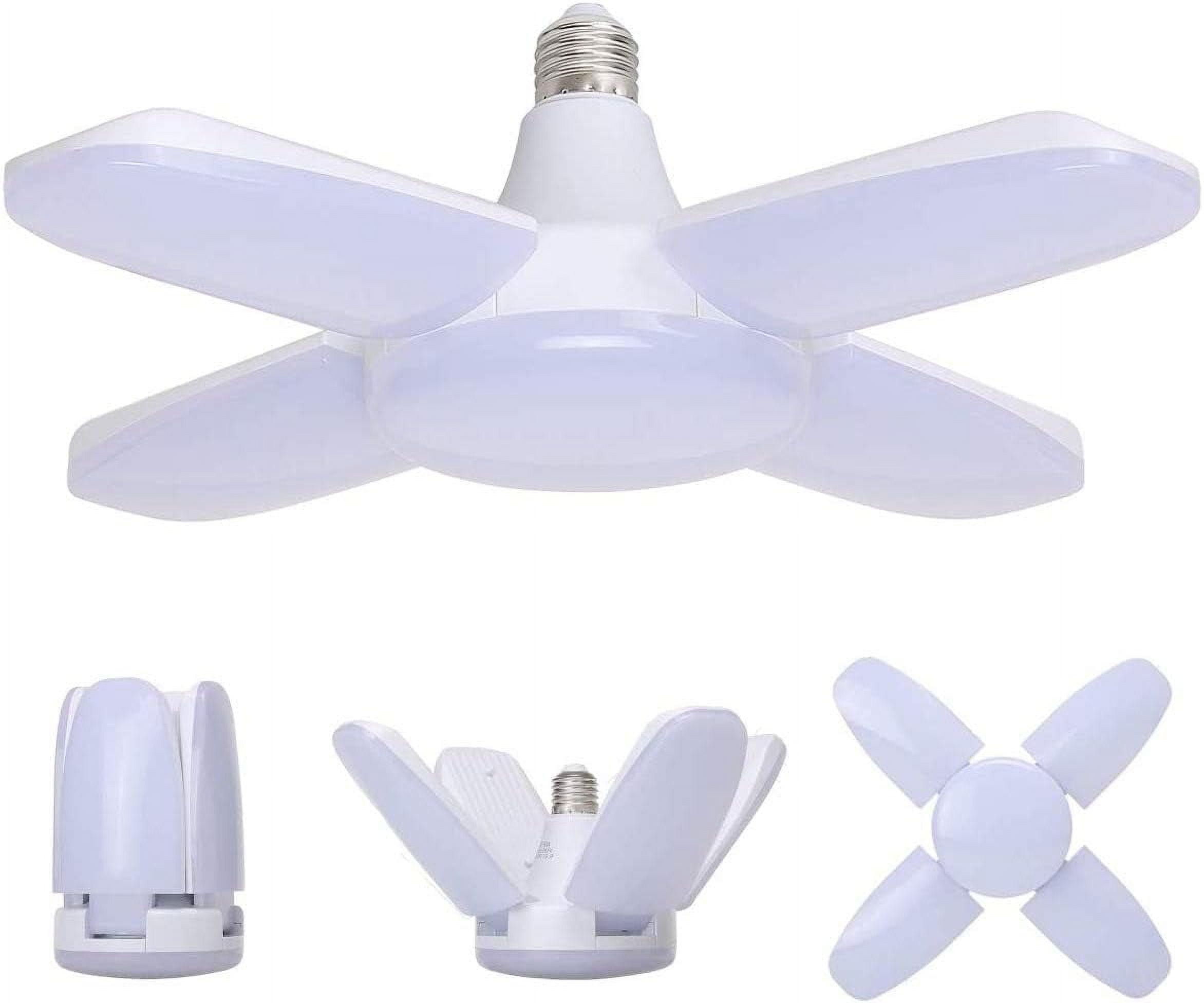 Led Garage Lights, 60W Trilights Ceiling Ensures Safe Reliable Illumination, 6000K Daylight With 90 Degree Adjustable Panels For Garage, Warehouse, Workshop, Gym Lighting