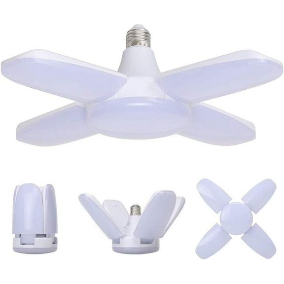 Led Garage Lights, 60W Trilights Ceiling Ensures Safe Reliable Illumination, 6000K Daylight With 90 Degree Adjustable Panels For Garage, Warehouse, Workshop, Gym Lighting