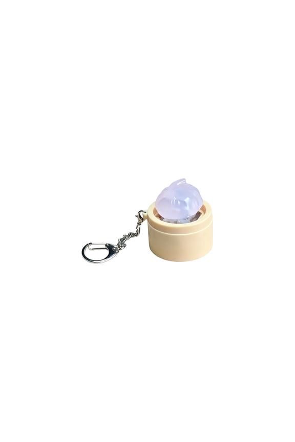 Led Glow Press Desk Accessory, Relaxation Squeeze Toys, Squeeze Keychain, Sensory Squeeze Toys, 2X2 Inch Squeeze Translucent Dumpling Clicker Key Chain for Car Keys Small Holiday