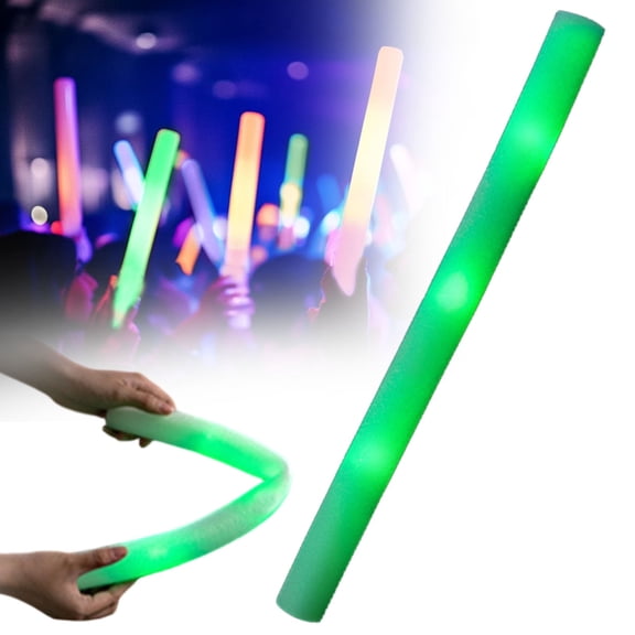 Led Glow Sticks Verdsylv Colorful Led Light up Sponge Sticks - Fluorescent Glow Sticks for Concerts, Cheerleading, New Year'S Eve & Weddings, Fluorescent Party Lights, Green