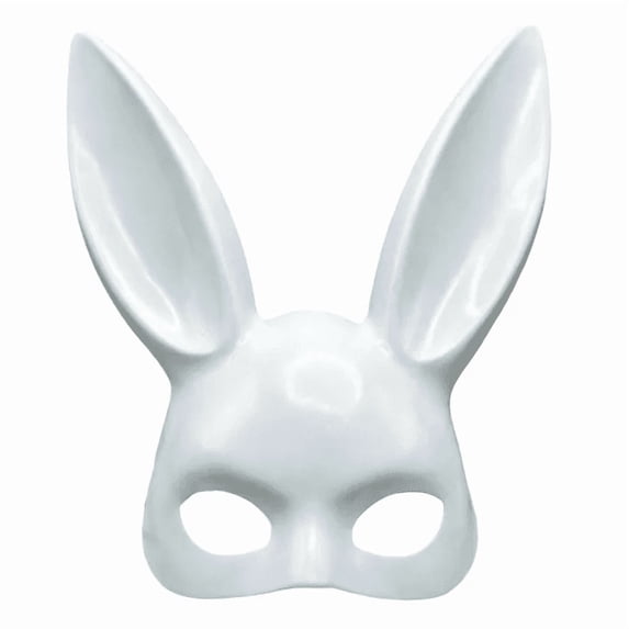 Led Halloween Mask White Masquerade Mask with Long Ears Light Up Accessory for Halloween Masquerade Party Halloween Event 1 Pack