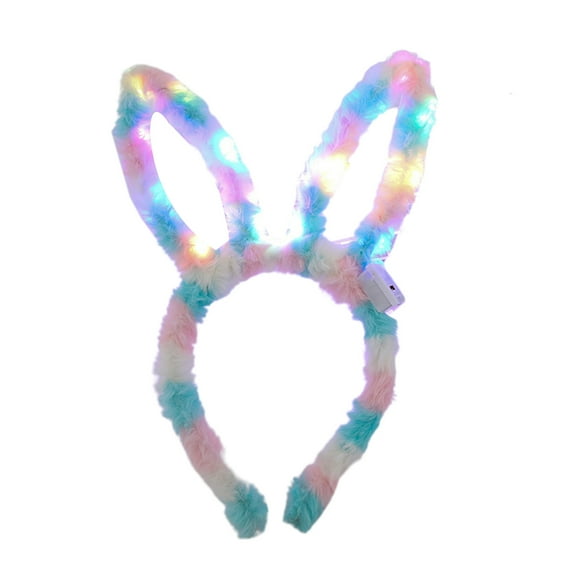 Led Headband Flashing Light Hair Hoop Headwear Girl Sweet Plush HairBand Led Light Up Headwear