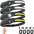 thumbnail image 1 of Led Headlamp Rechargeable 4 Packs, 230° Wide Beam Powerful Head Lamp, 1 of 6