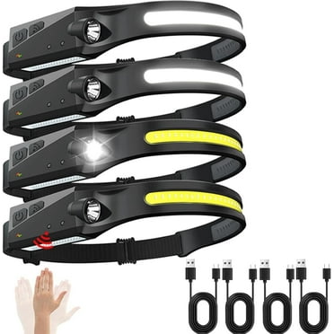 Led Headlamp Rechargeable 4 Packs, 230° Wide Beam Powerful Head Lamp