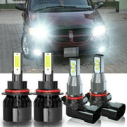 Led Headlight+Fog Light Bulbs Kit for 2003-2005 Dodge Ram 1500 2500 3500