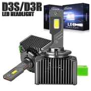 Led Headlights Hi-Lo Beam Pack of 2 Combo D3S D3R 8000LM Bright White Kits 6000k For Tesla S 2012-2018 Halogen Replacement Easy Install