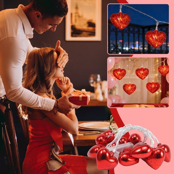 Led Heart String Lights With Battery Box 3M 20 Lights For Indoor Outdoor Decoration Party Bedroom Garden Festival Ambiance Lighting