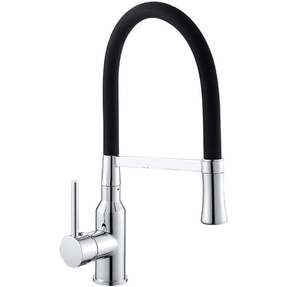 Led Kitchen Faucets with Rubber Design Chrome Mixer Faucet for Kitchen Single Handle Pull Down Deck Mounted Crane for Sinks 360 Swivel Deck Mounted Chrome with Led