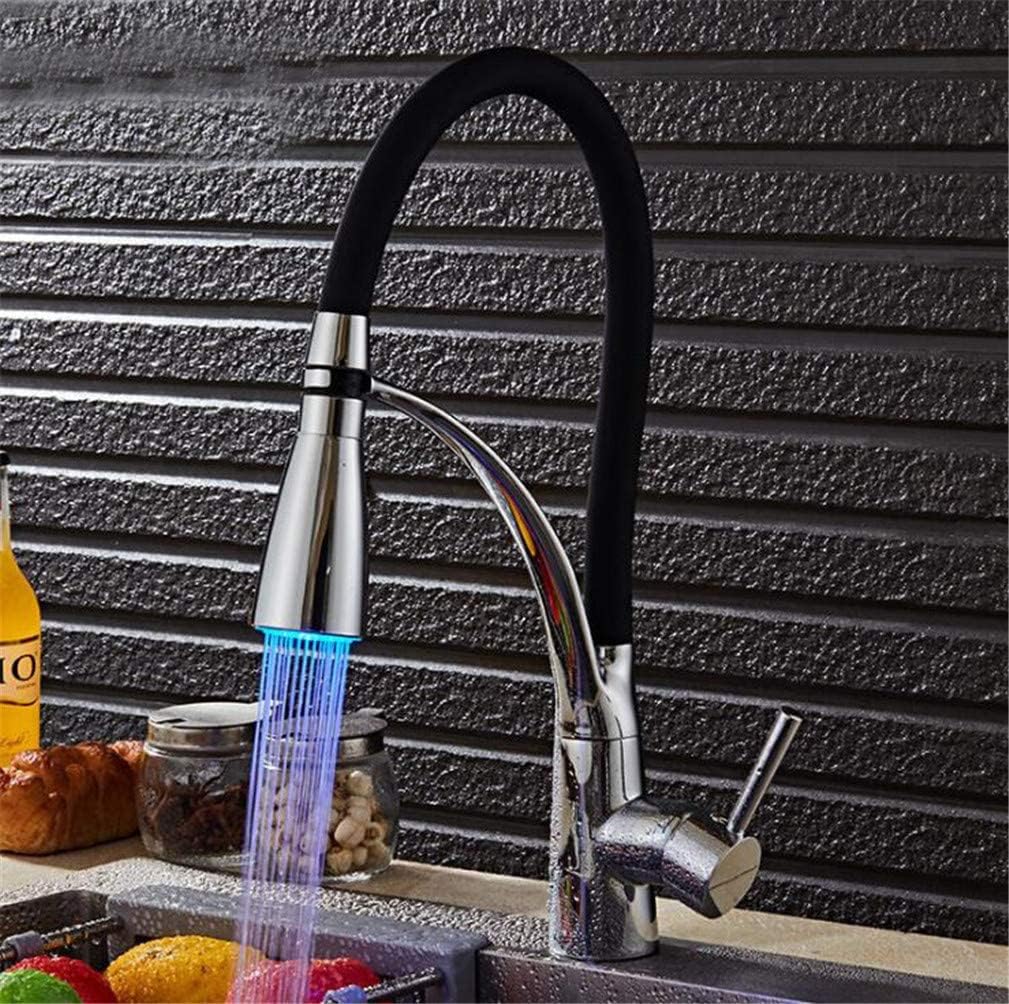 Led Kitchen Faucets with Rubber Design Chrome Mixer Faucet for Kitchen ...