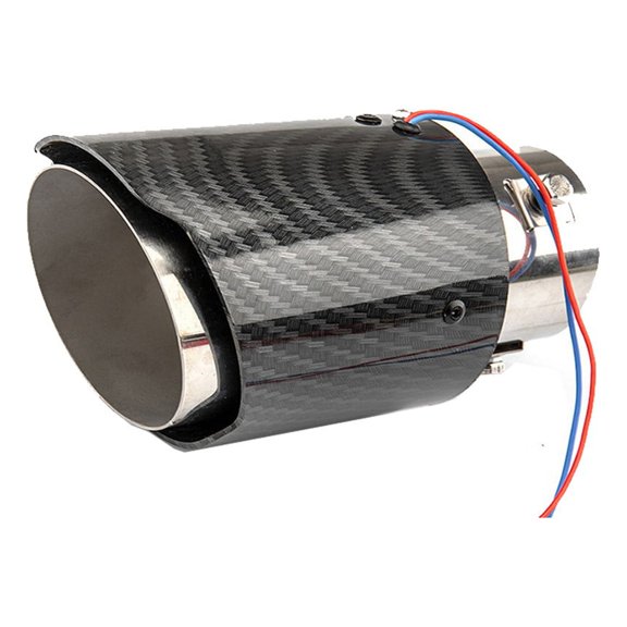 Led Lamp Tail Throat Automobile Carbon Fiber Exhaust,Thermostabilitystraight Straight Edge (Blue Light) Led Lamp Refitting Automobile Exhaust Pipe Fire-Breathing Tail Throatmetal Sale