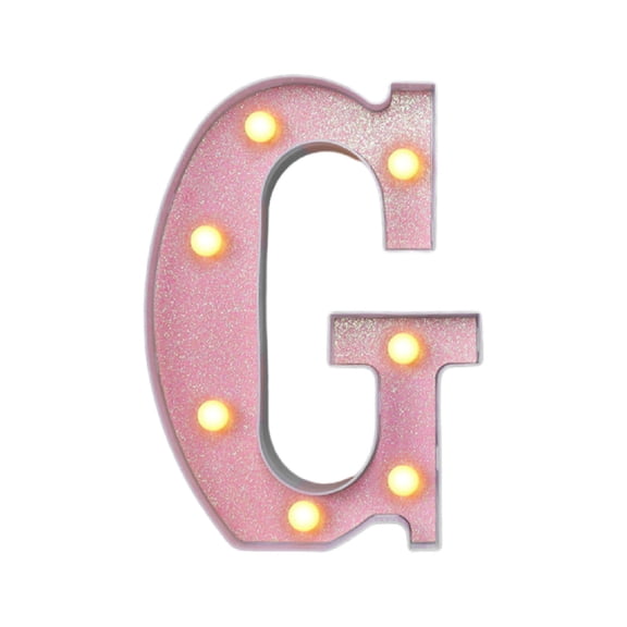 Led Letter Lights, Large Size Pink G Led Alphabet Sign With Glitter Finish, For Bedroom Decor, Party Decorations, Wedding Decor, Nursery Decor, Home Decor