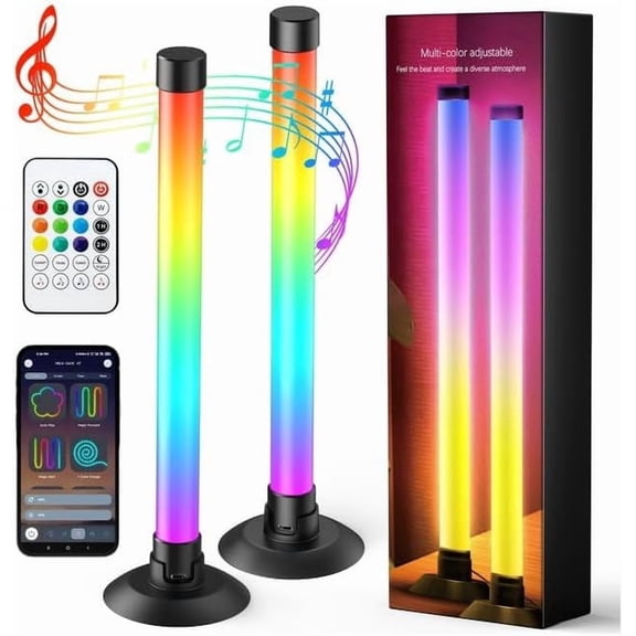 Led Light Bar with Music Sync, Color Changing TV Backlight App & Remote Control, IC+RGB & W Smart RGB Light Bar, USB Powered Led Lights for TV, PC Room Monitor Backlight Gaming Accessories