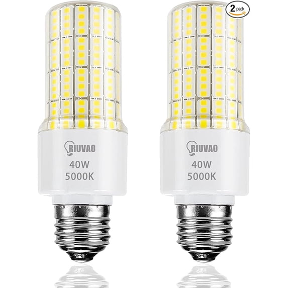 Led Light Bulbs 300W Equivalent Super Bright 5000Lm 5000K Cool Daylight White Led Bulb E26/E27 Medium Base 40w Waterproof Led Corn Light Bulb for Outdoor Indoor Lamp Bedroom Office Garage-2 Pack…
