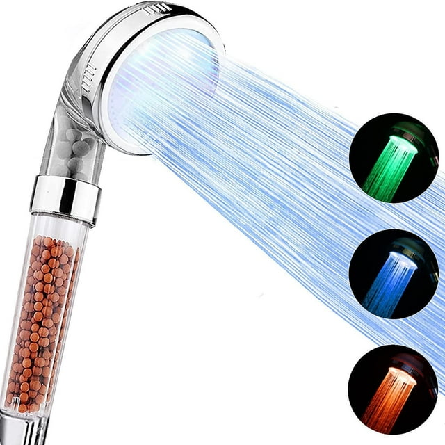 Led LightEmitting ColorChanging TemperatureControlled Shower Head