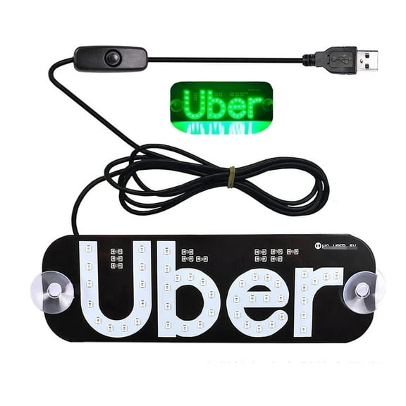 Led Light Signs for Car Windshield, Glow LED Sign Decal Stickers with Suction Cups Flashing Hook on Car Window LED Bright Lights USB Plug