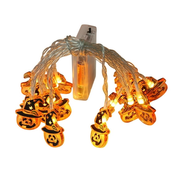 Led Light String 6M 40 Lights Battery Operated Decorative Lights With Pumpkin Ghost Shapes For Indoor Outdoor Party Home Garden Porch Decoration