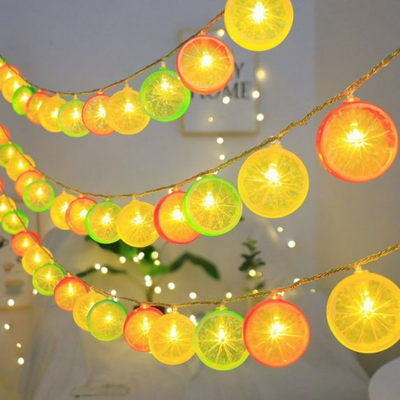 Led Light Strips Led Lemon Shaped Light String Summer Fruit Decorative Light String
