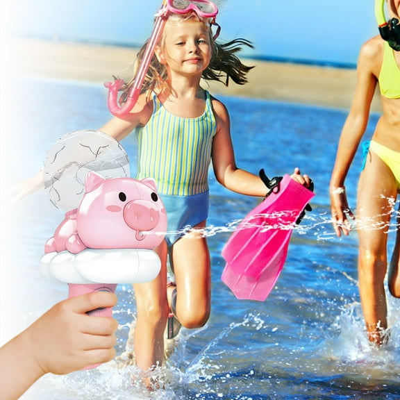 Led Light Toy Automatic Cute Pig Water Shooter with LED Lights, Electric Squirt Gun for Outdoor FunPool Games