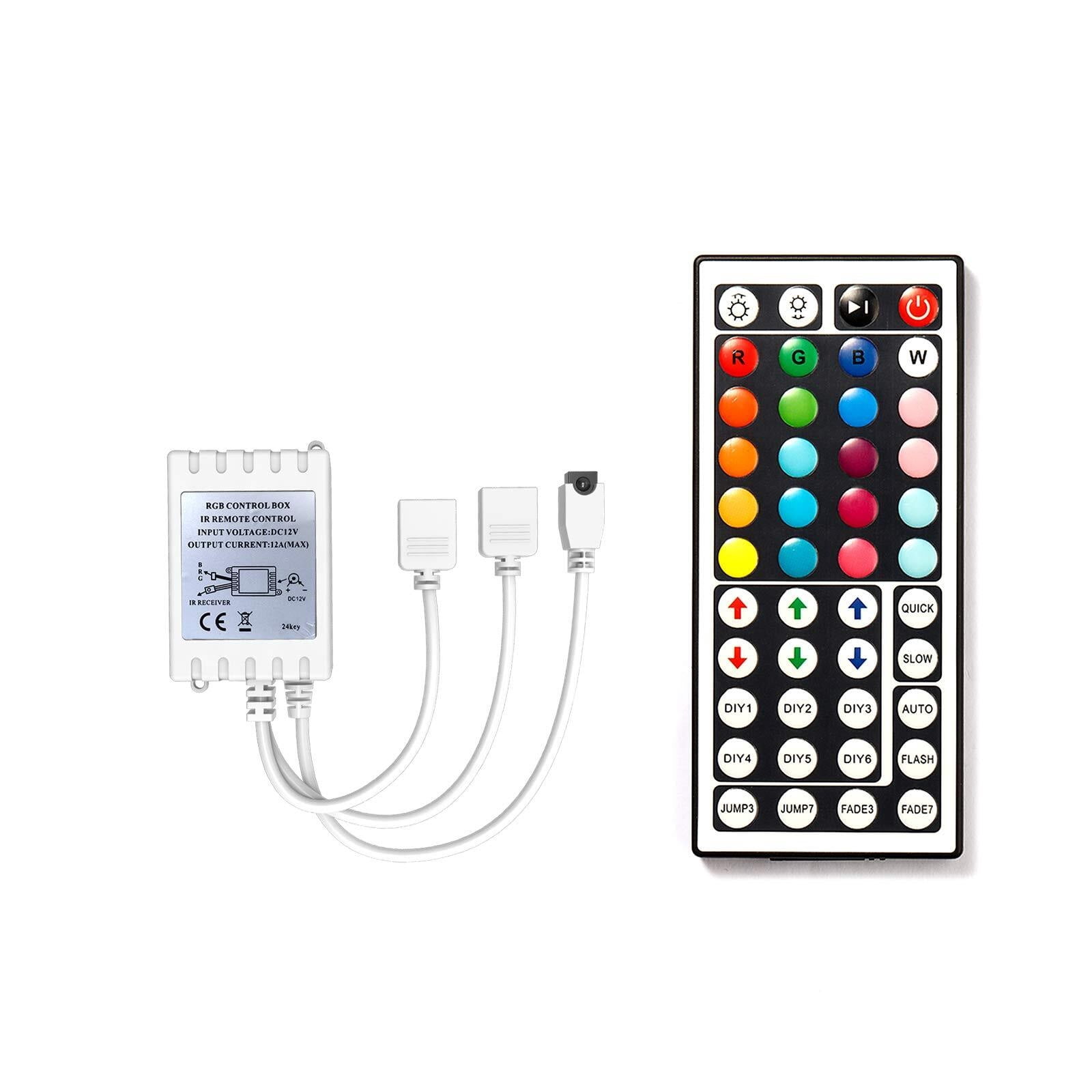 Led Lights 2 Ports 44 Key Remote Control, Dimmer for Strip, 4 Pin ...