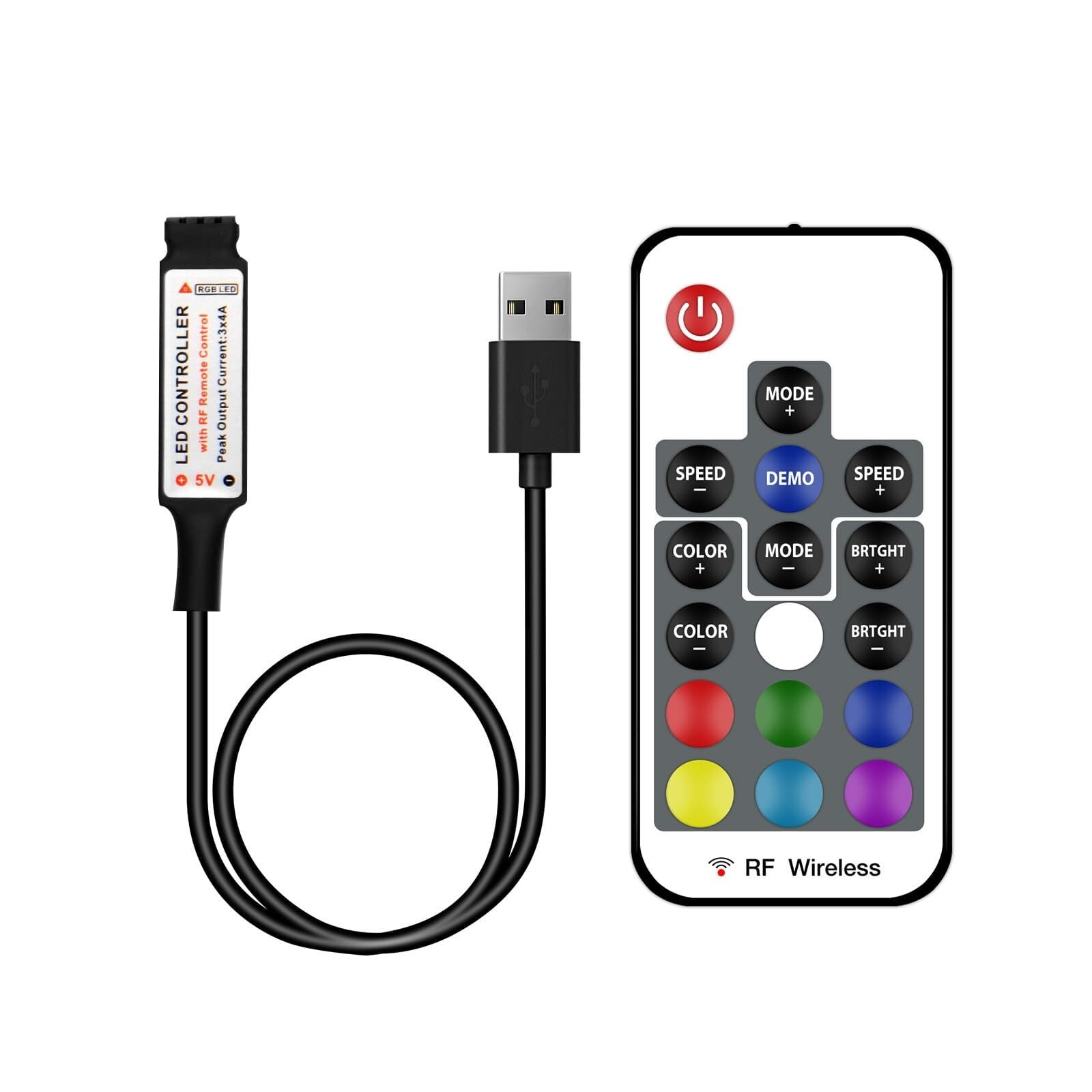 44 Key Remote Led Lights 2 Ports 44 Key Remote Control, Dimmer for Strip, 4 Pin ...