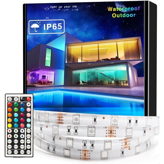 Led Lights for Bedroom, 32.8ft (2 Rolls of 16.4ft) Led Strip Lights, 300 LEDs Color Changing RGB 44 Remote Controller, 12v for Outdoor Room Party Christmas Decoration