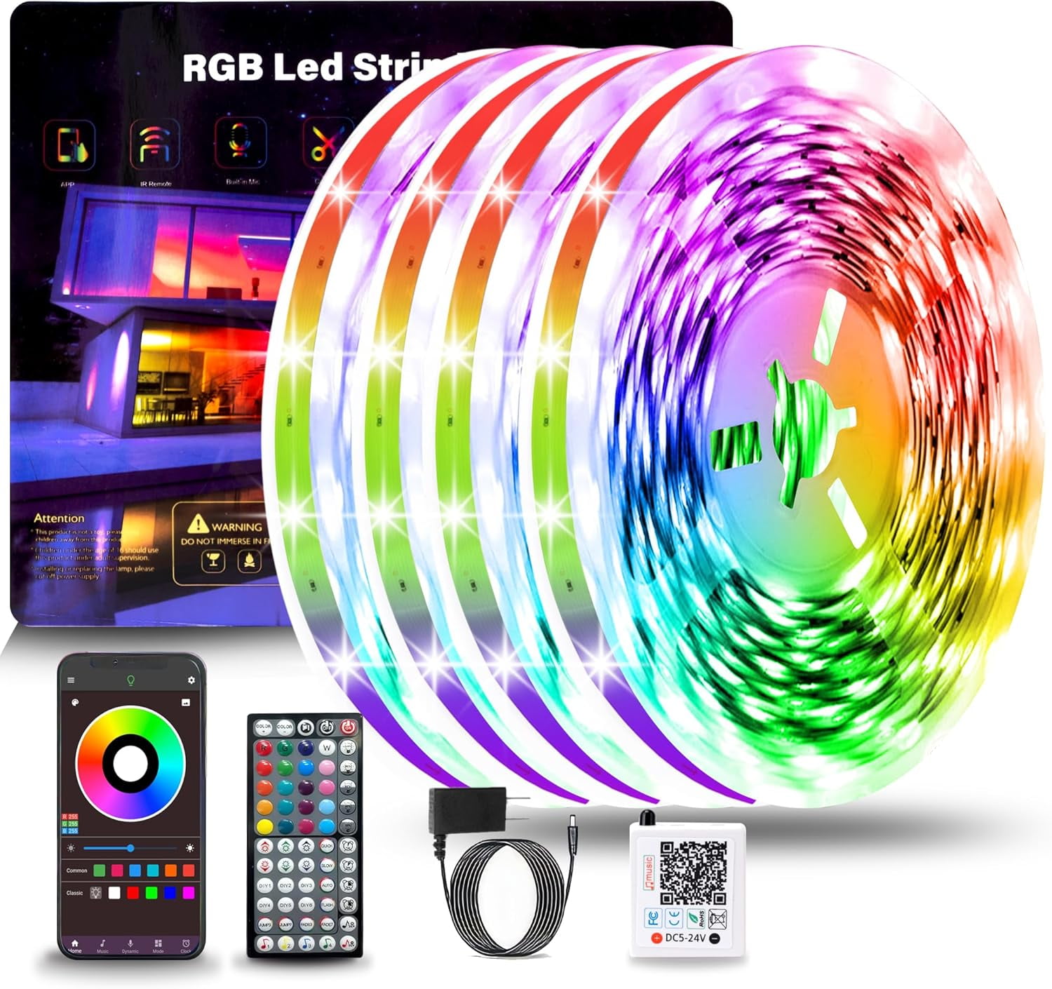 Led Lights for Bedroom 400FT(4 Rolls of 100ft), Music Sync Led Strip
