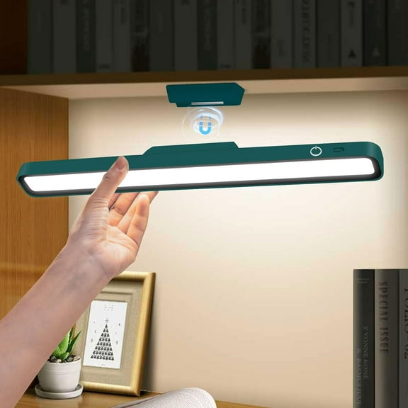 Led Lights for Desk 3000K to 6000K Color Temperature Led Light Bar Portable Under Desk Lighting Rechargeable Magnetic Desk Light Bar for Wall Desk Reading（Green）