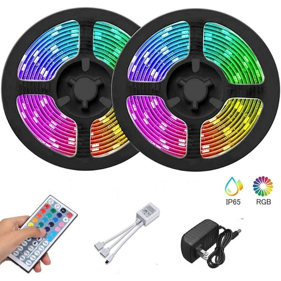 Led Lights,Led Strip Lights 32.8ft Waterproof Color Changing Multicolor Led Rope Lights with 44 Keys Remote Controller and Power Supply