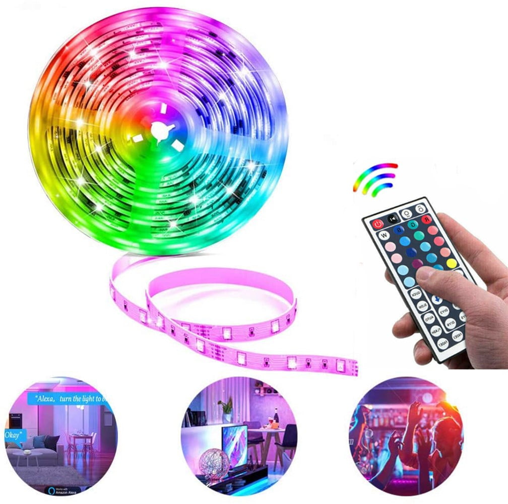 Led Lights,Led Strip Lights for Bedroom Color Changing Lights with 44 Keys Remote Controller for Bedroom Party Home Decoration