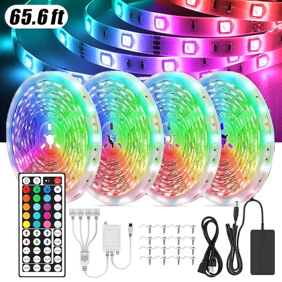 Led Lights for Bedroom 65.6ft, LED Lights with Remote 5050 RGB LED Strip Lights, LED Lights for Room Party Decoration