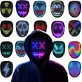 thumbnail image 1 of Ompusos Kids Glowing LED Cosplay Masquerade Mask, Light-Up Gesture-Sensing Costume Party Mask, 1 of 7