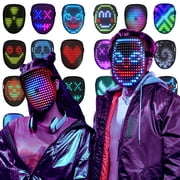 Led Mask, Light Up Mask with Gesture Sensing, LED Lighted Face Transforming Halloween Mask, Costume Cosplay Party