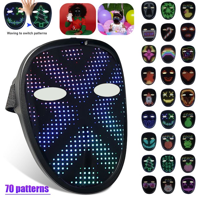 Led Mask with APP Controlled,DFITO Shining Led Light Up Face Mask for