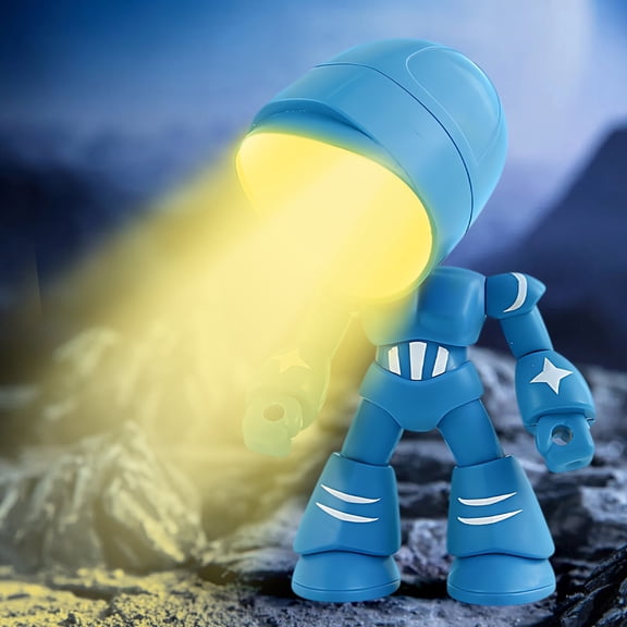 Led Mini Night Light Lonely Robot, Creative Table Lamp, Creative Fully Posable Body bot Style Table Cordless Lamp, Eye-Friendly, Powered Mood Light for Bedroom,Office,Thanksgiving Gifts