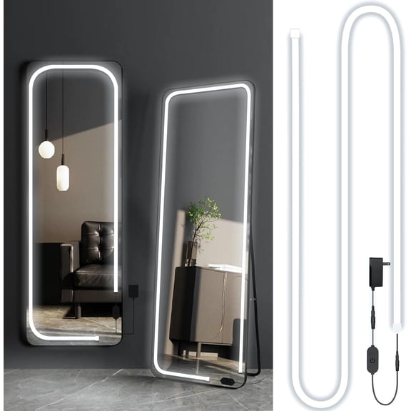 Led Mirror Lights, 13.2FT 6000k Full Mirror Light Strip, Stick Lights with AC Adapter Control, Makeup Lighting for Full Mirror/Makeup Table/Bathroom