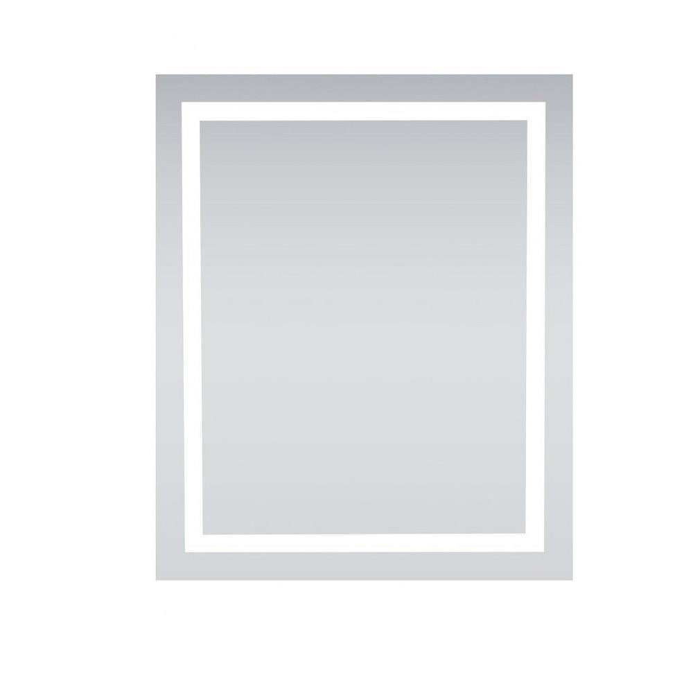 Elegant Frameless Vanity LED Mirror 30"x36" Dimmable Silver Finish