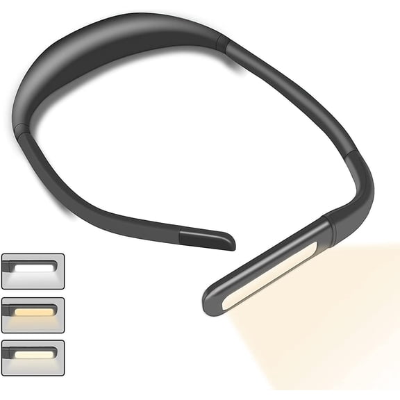 Led Neck Reading Light At Night, Hand Free Book Light In Bed, Deformable Table Lamp, 5 Brightness 3 Colors, Rechargeable 1800Mah, Suitable For Read Wo