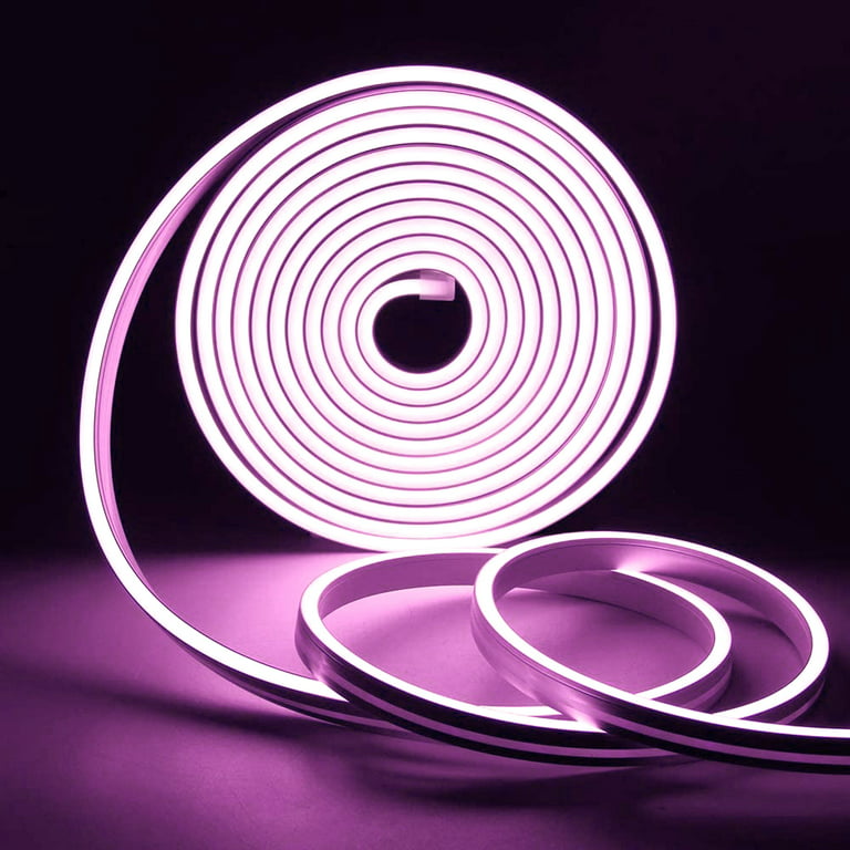 LED Neon Rope Light 12V LED Strip Lights Waterproof Silicone Rope Light for Indoor Outdoor Decoration, Size: 5m/16.5ft, Purple