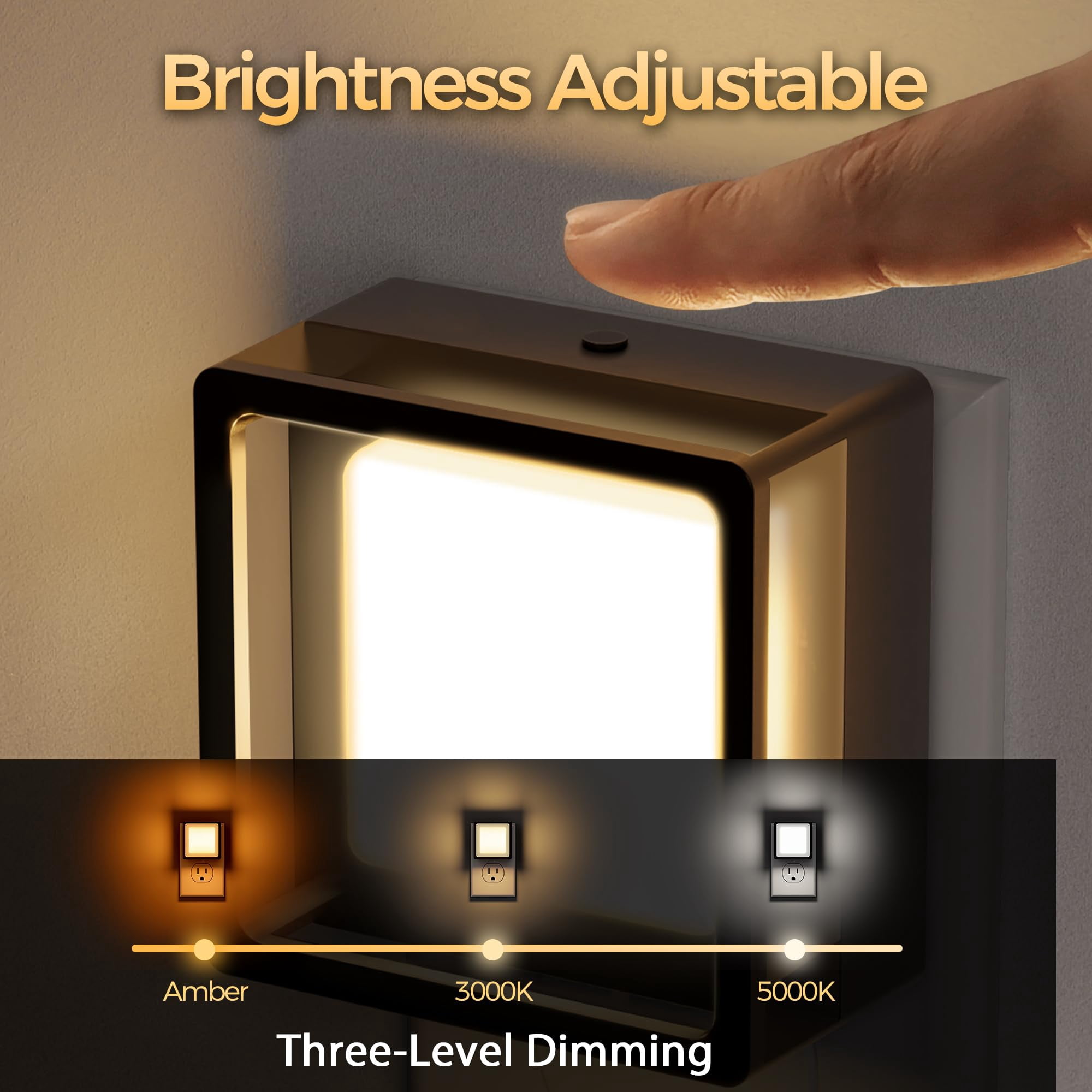 Led Night Light  Lights Plug Into Wall [4 Pack] With Dusk-to-dawn Sensor Dimmable Nightlights Adjustable Brightness For Bathroom Hallway Bedroom Room Stairway 3cct