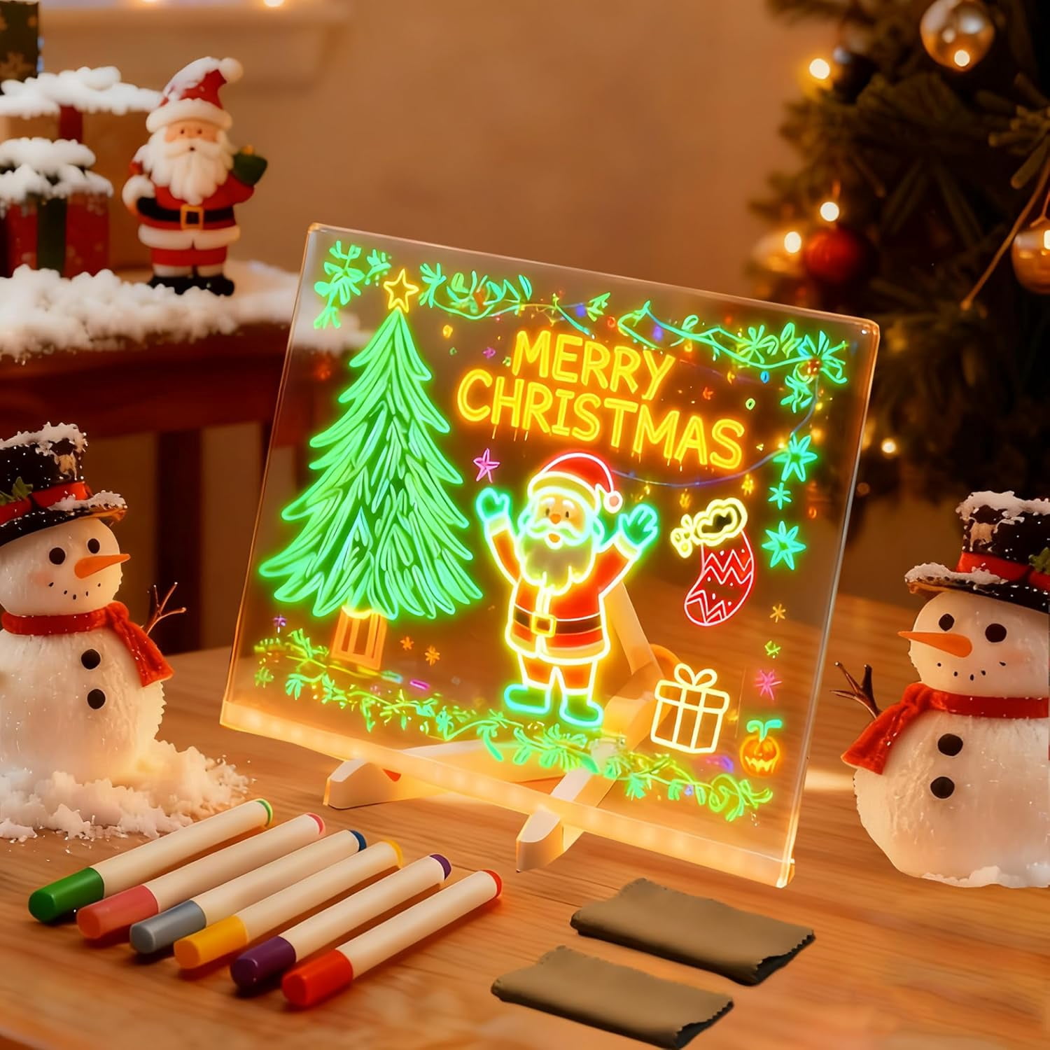 Led Note Board with Colors, Light Up Acrylic Message Board, Dry Erase ...