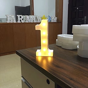 Led Number Light, Battery Operated, 22Cm Height, Soft Warm Glow, Wall Mountable Or Standing, Indoor Use For Party Wedding Festival Decoration, 0-9 Number Selection