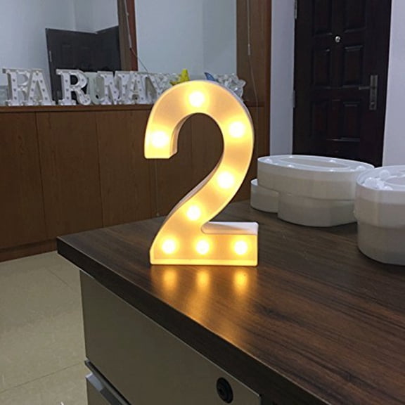 Led Number Light Sign Battery-Operated Party Decoration Stand, Customizable Digit With Warm Led Lights For Weddings Festivals Parties, Big Kids Teens 14+ Home Event Decor
