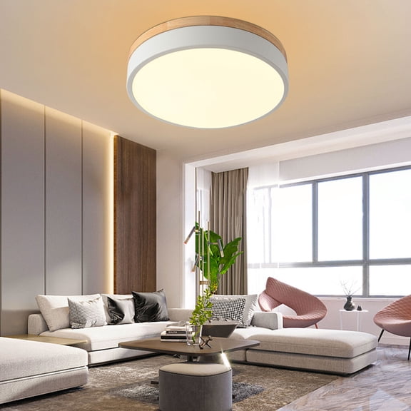 Led Original Wood Ceiling Lamp White for Bedroom Restaurant 24W