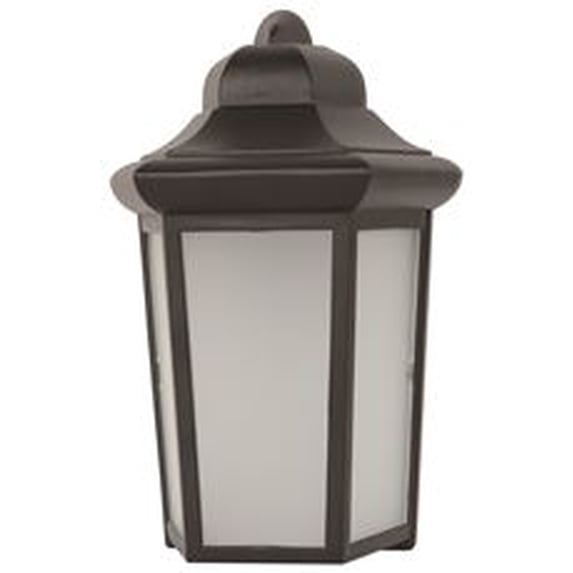 Led Outdoor Lantern, Frosted Glass, 12-1/4 In., Black, Uses (1) 9-watt Led Integrated Panel