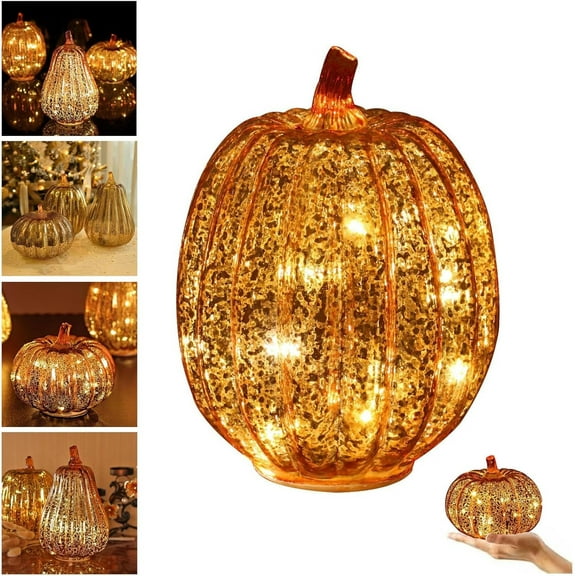Led Pumpkin Light LED Pumpkin Light Glass Halloween Decor with Timer Fall Thanksgiving Christmas Decorative Lantern Indoor Outdoor ornament Halloween Decor