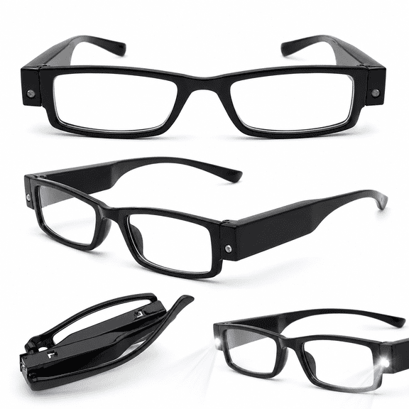 Led Readers Reading Glasses with Lights in The Frame Eyeglasses with Lights and Magnifier Bright Lighted Reading Glasses for Men Women Lightweight Reading Glasses Eyeglasses