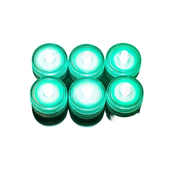 Led Round Waterproof Electronic Tea Light Candle Lamp, Green, Submersible For Aquarium, Bar, Party, Wedding Decoration