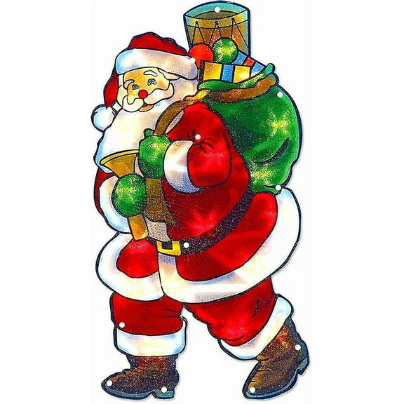 Led Santa Claus Christmas Window Light / Metallic Silhouette Light / Indoor Christmas Decorations / Battery Operated / 52cm X 29cm(1pcs)